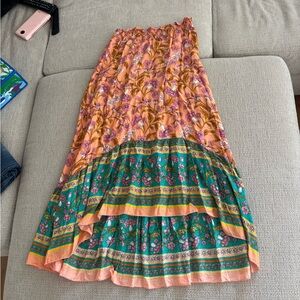 High low floral maxi skirt